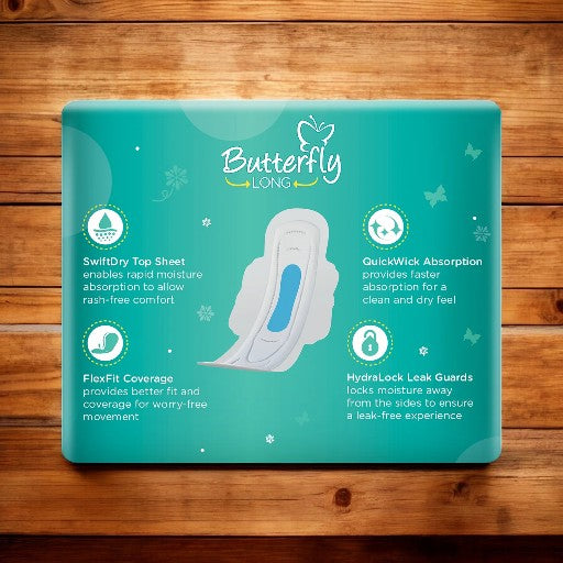 Butterfly Long New & Improved Cottony Top Sheet Ultra Thin Long 18 Pads