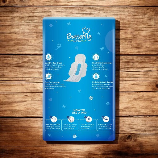 Butterfly Long New & Improved Cottony Top Sheet Ultra Thin XXL 32 Pads
