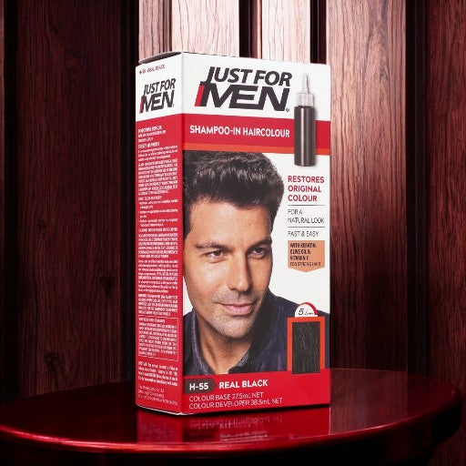 JUST FOR MEN Shampoo-In HairColor Easy Color No. H-55 (Real Black)