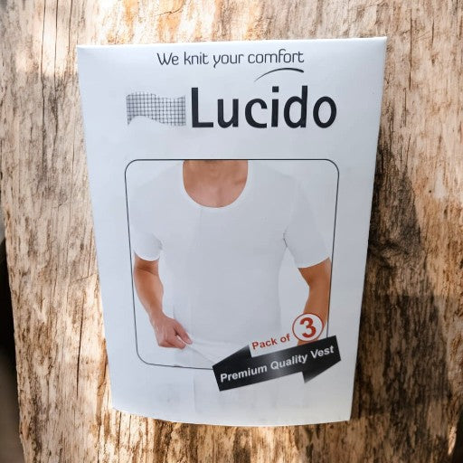 LUCIDO Apparels Half Sleeve Vest Pack of 3