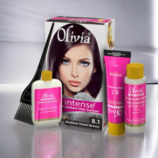 OLIVIA Intense Premium Hair Color No. 8.1 (Medium Violet Brown)