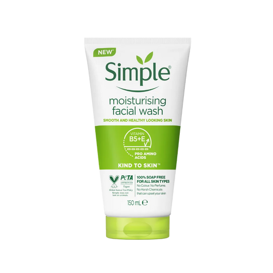 Simple Moisturizing Facial Wash Smooth and Healthy Looking Skin Vitamin B5 + E Pro Emino Acid