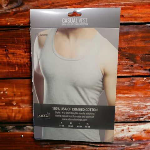 Adam Men's Vest, 1 Pack, Grey