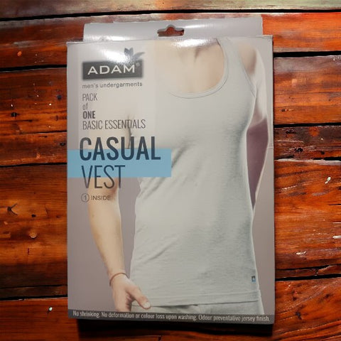 Adam Men's Vest, 1 Pack, Grey