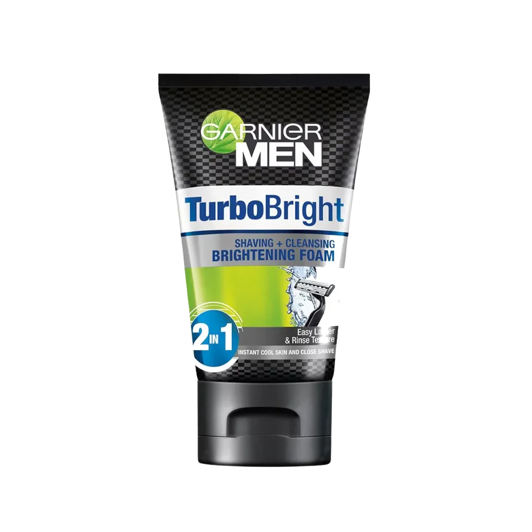 GARNIER MEN TurboBright Shaving & Cleansing Brightening Foam