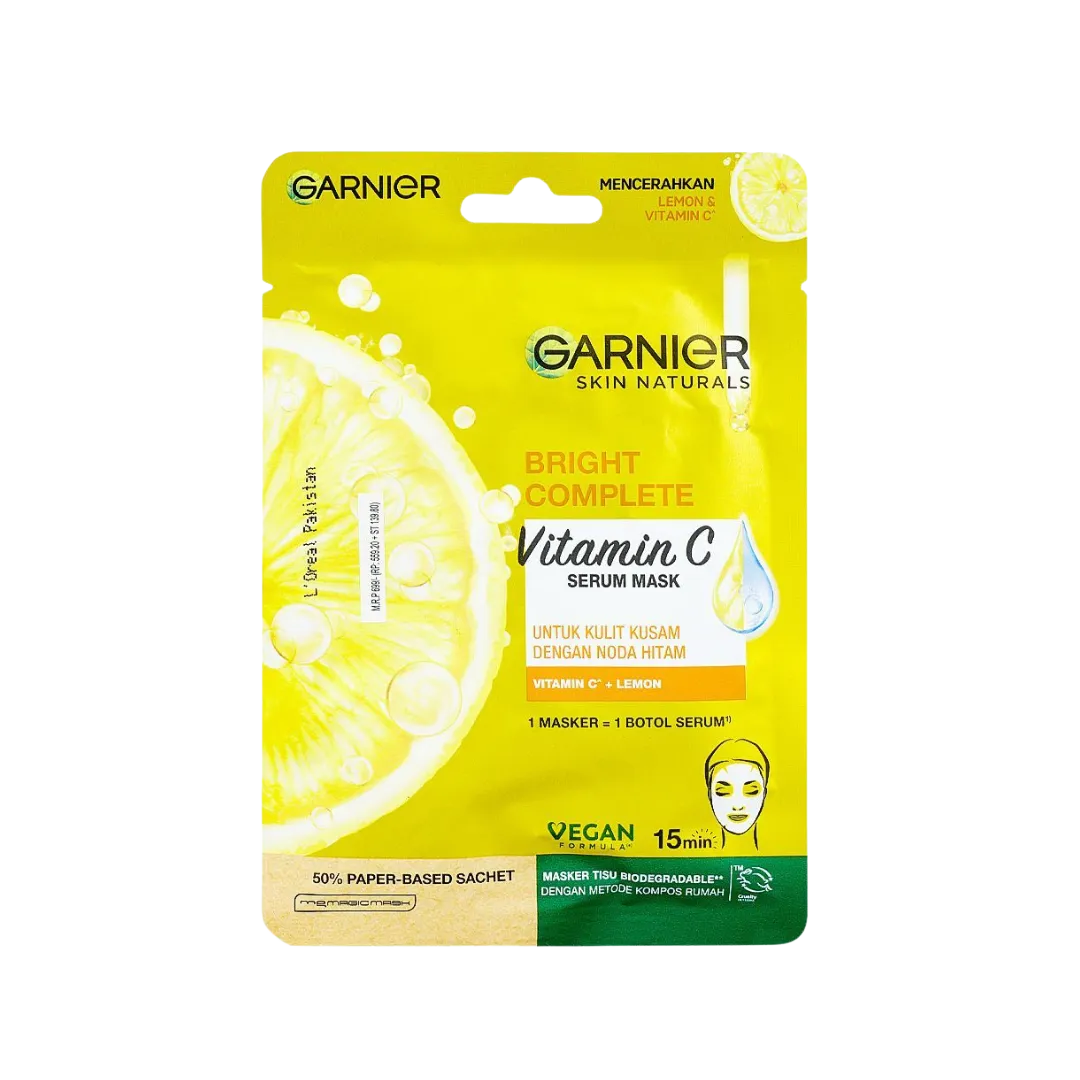 GARNIER SKIN NATURAL Brightening Complete Vitamin C Serum Mask+ Lemon