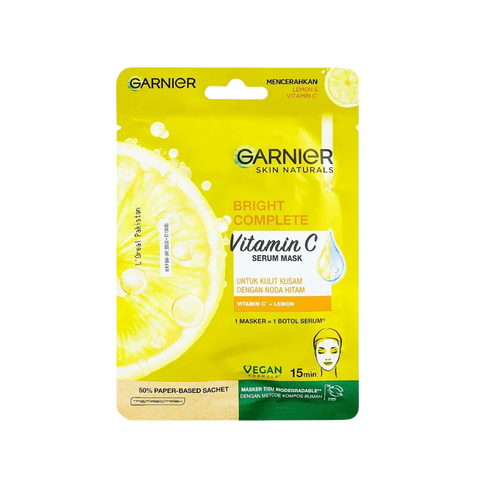 GARNIER SKIN NATURAL Brightening Complete Vitamin C Serum Mask+ Lemon