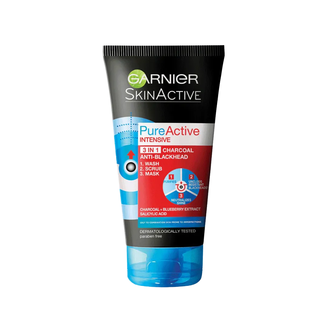 GARNIER Skin Active 3 In 1 Charcoal Pure Active Anti BleckHeads