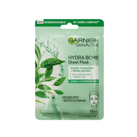 GARNIER SkinActive Hydra Bomb Hyaluronic Acid Green Tea Sheet Mask