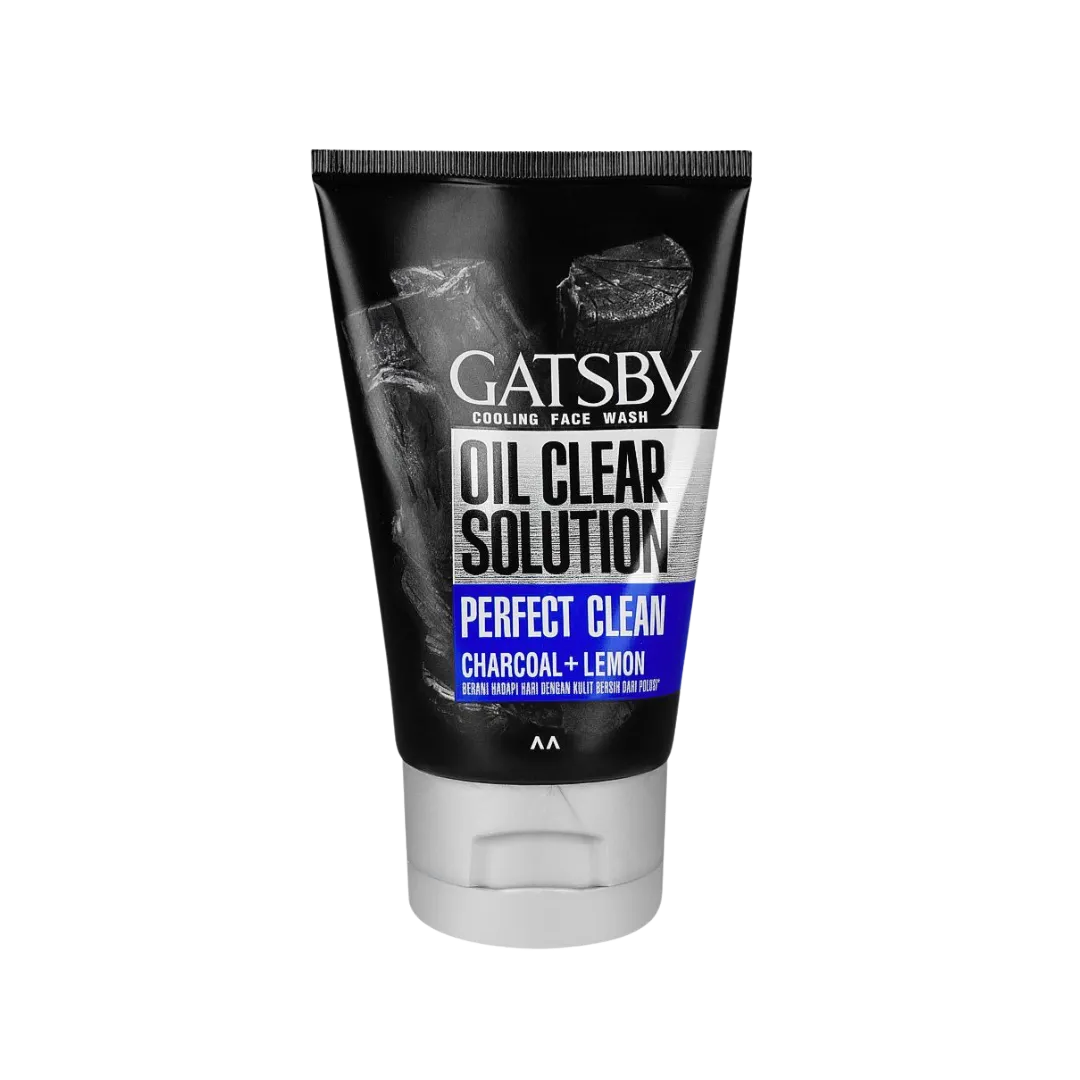 Gatsby Oil Clear Solution Perfect Clean Charcoal+Lemon Cooling Face Wash, Oil Control