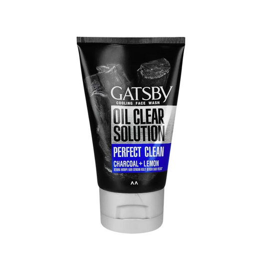 Gatsby Oil Clear Solution Perfect Clean Charcoal+Lemon Cooling Face Wash, Oil Control