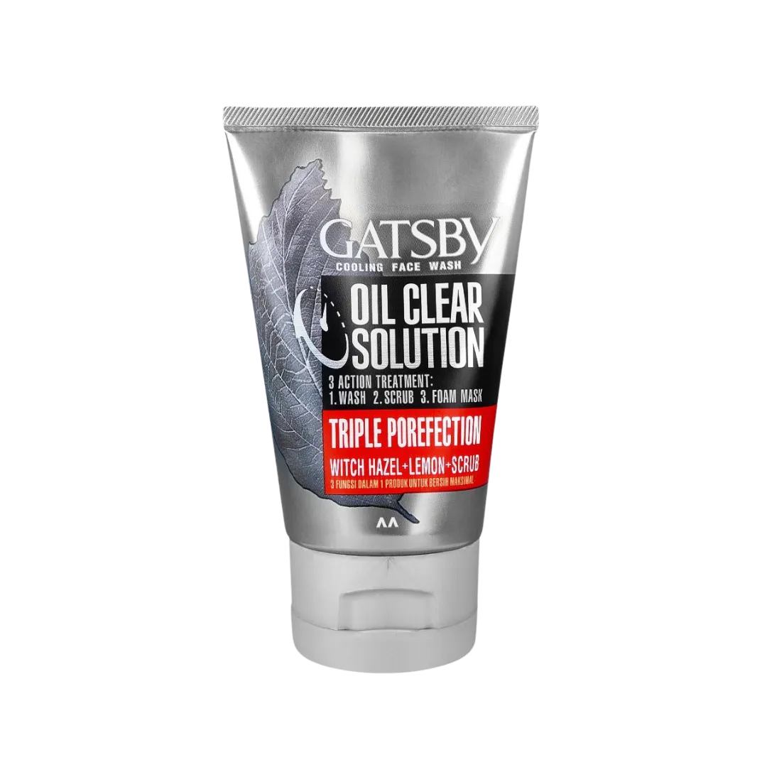 Gatsby Oil Clear Solution Triple Protection Face Wash, Oil Control