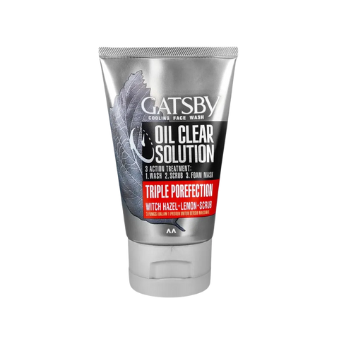 Gatsby Oil Clear Solution Triple Protection Face Wash, Oil Control