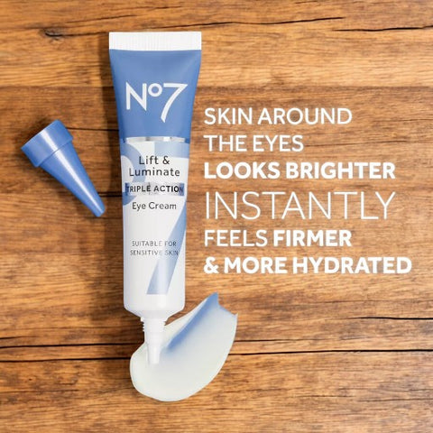 No7 Lift & Luminate Triple Action Eye Cream Suitable For Sensitive Skin