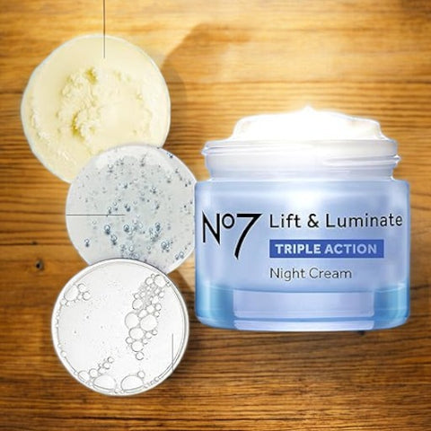No7 Lift & Luminate Triple Action Night Cream Suitable For Sensitive Skin