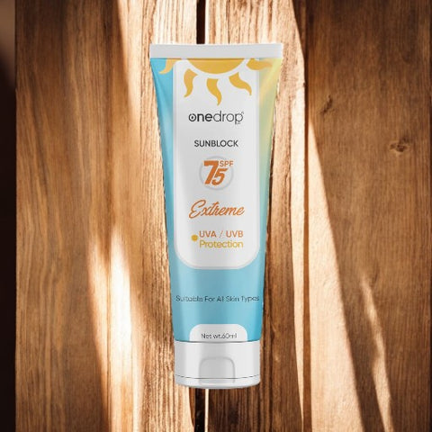 ONEDROP Sun BLock SPF 75 UV & UVB Protection for All Skin Type