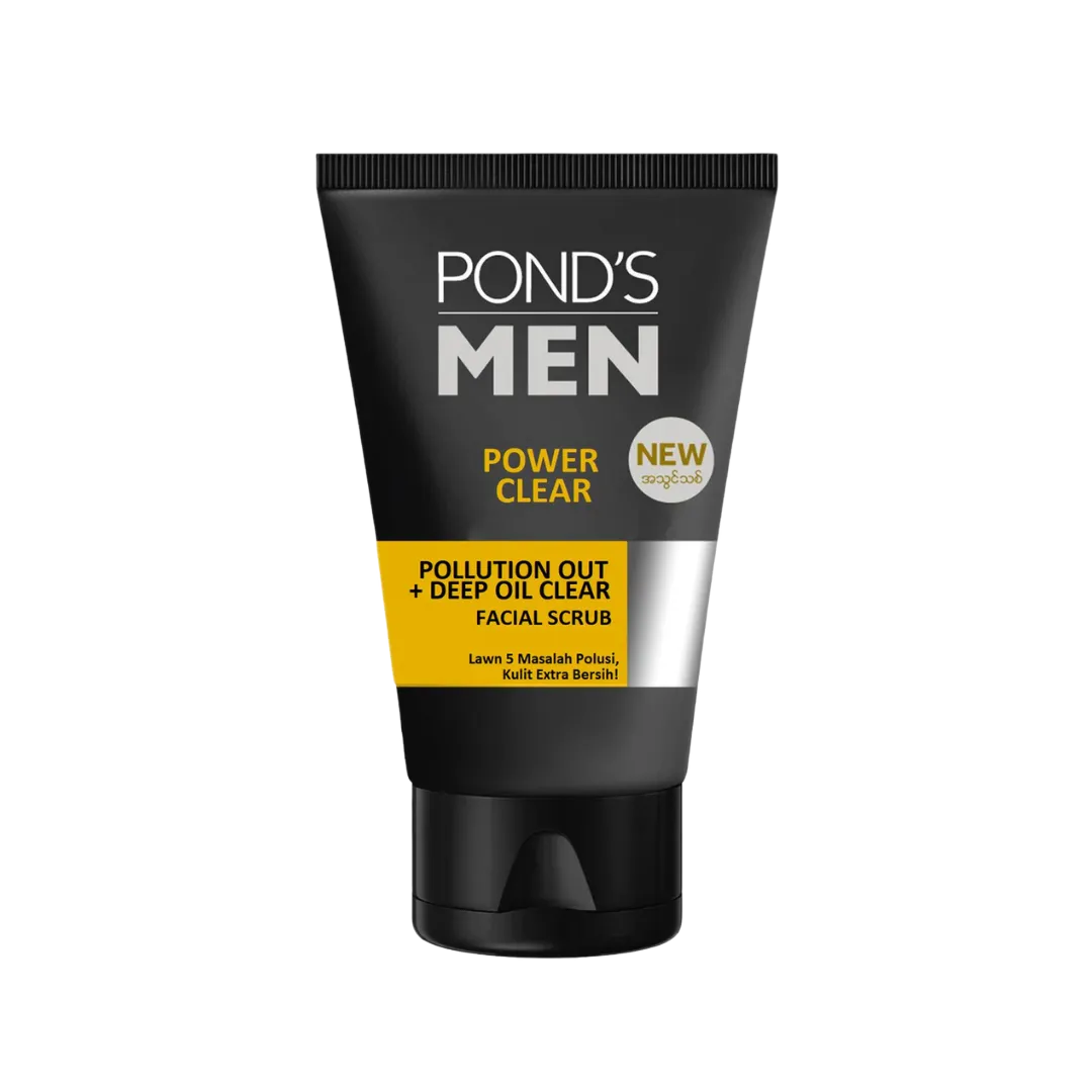 Pond's Men Power Clear Pollution Out + Deep Oil Clear Facial Scrub