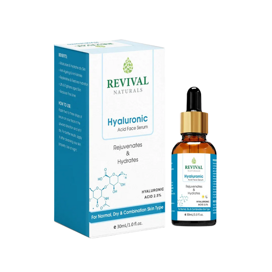 REVIVAL Naturals Hyaluronic Acid Serum Rejuvenates & Hydrates  For Norma, Dry & Combination Skin Type