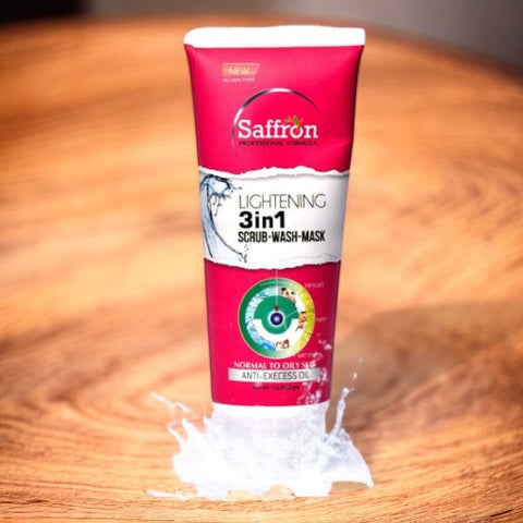Saffron Lightening 3 In 1 Scrub-Wash-Mask Normal To Oily Skin Anti-Excess Oil All Skin Type