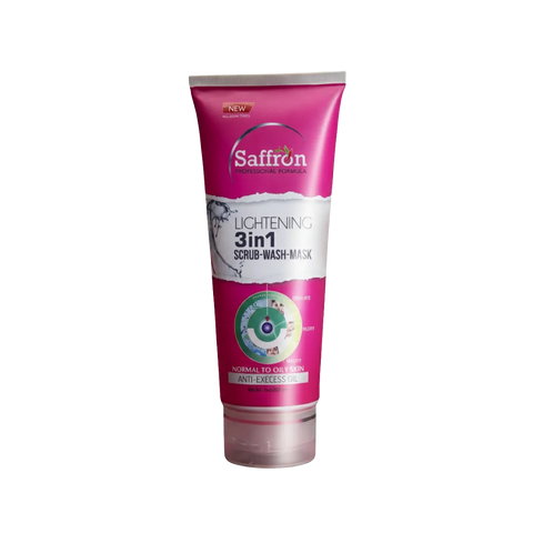 Saffron Lightening 3 In 1 Scrub-Wash-Mask Normal To Oily Skin Anti-Excess Oil All Skin Type