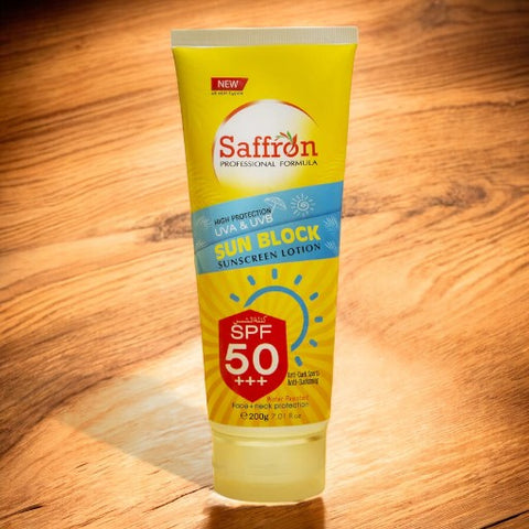 Saffron High Protection UVA &amp; UVB Sun Block Sunscreen Lotion For All Skin Type