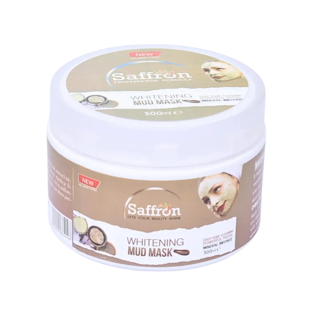 Saffron Whitening Mud Mask Jar Deep Pore Cleaning Mineral Infused all Skin Type