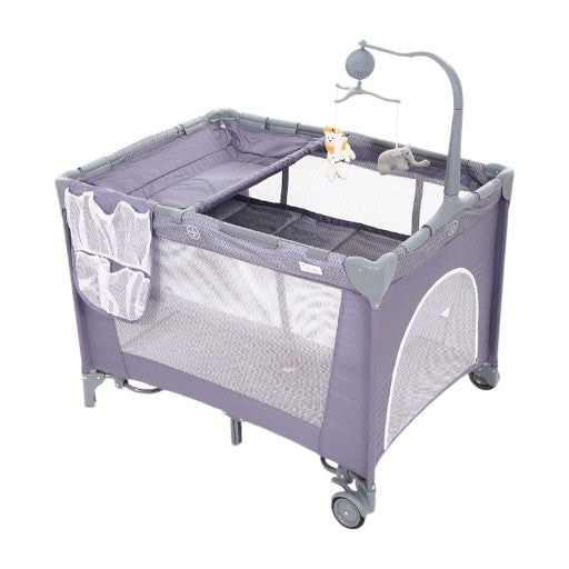 Tinnies Baby Playpen With Rocking –  Grey