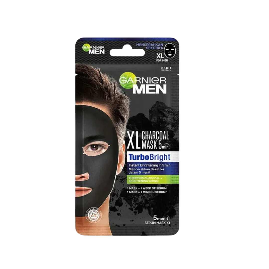 Vendor: Garnier Garnier Men XL Charcoal Turbo Bright Tissue Sheet Mask