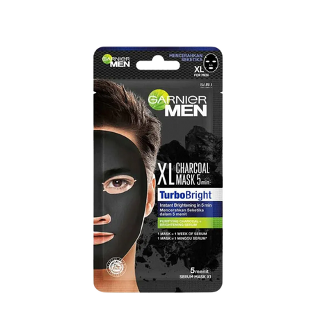 Vendor: Garnier Garnier Men XL Charcoal Turbo Bright Tissue Sheet Mask