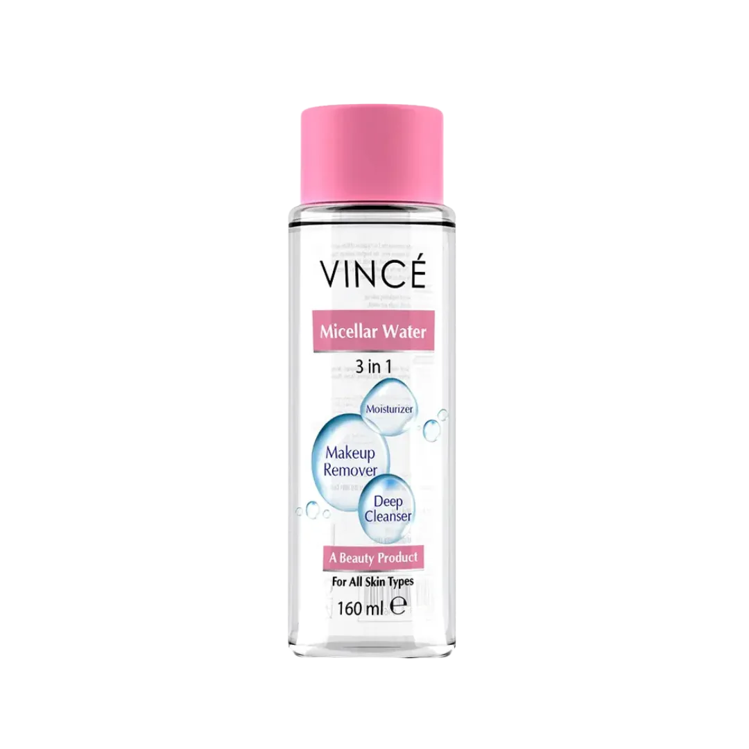 VINCE Micellar Water 3 IN 1 Moisturizer + Makeup Remover + Deep Cleansing For All Skin Type